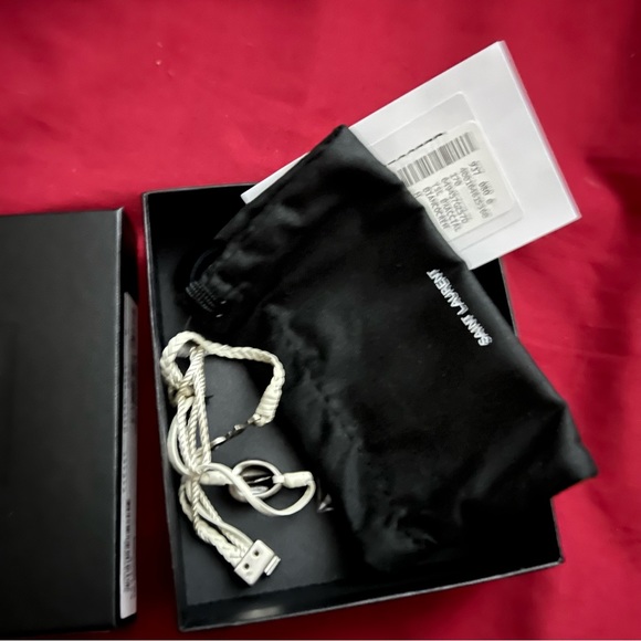 SAINT LAURENT-YVES SAINT LAURENT SILVER-TONE & LEATHER MULTI STRAPPED BRACELET - Picture 5 of 12